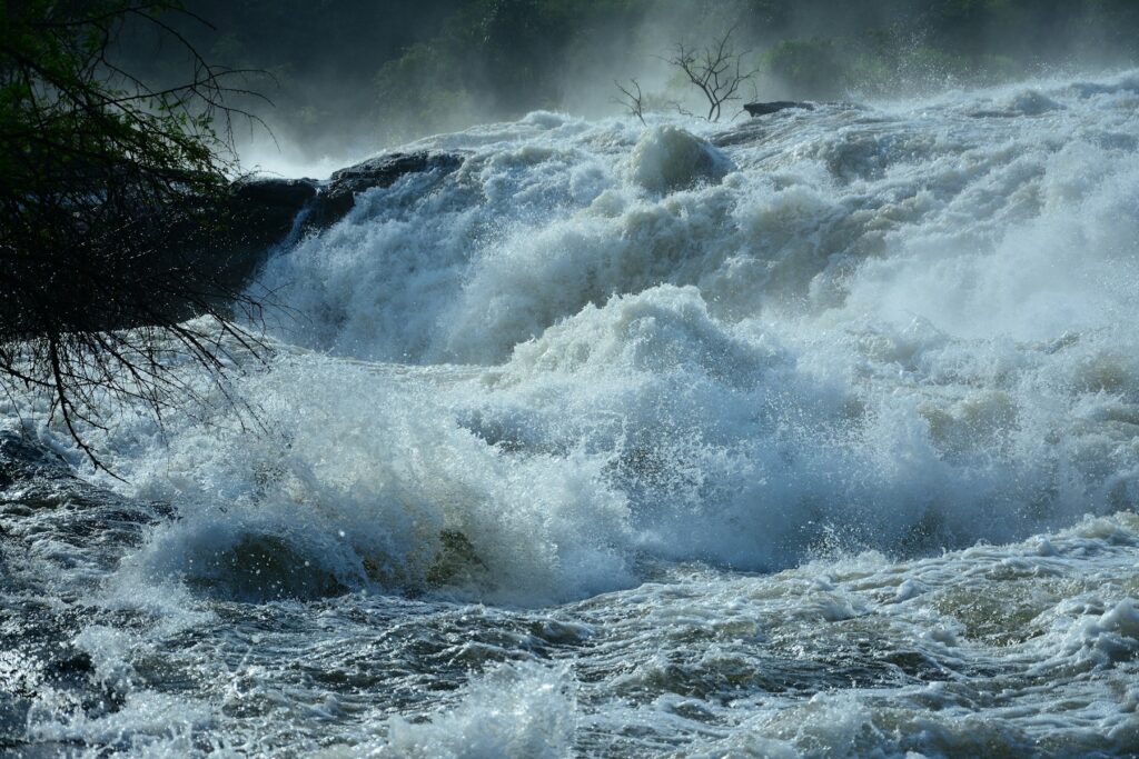The Nile falling through the gorge at Murchison Falls